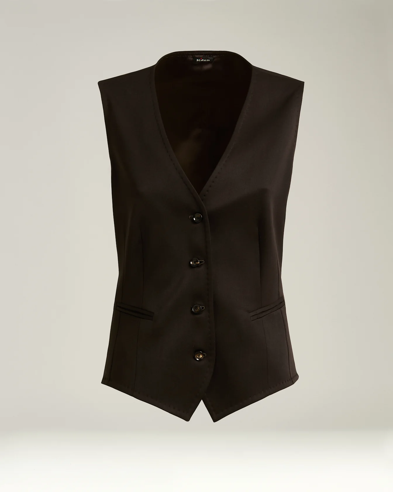 WAISTCOAT IN STRETCH VIRGIN WOOL DARK BROWN